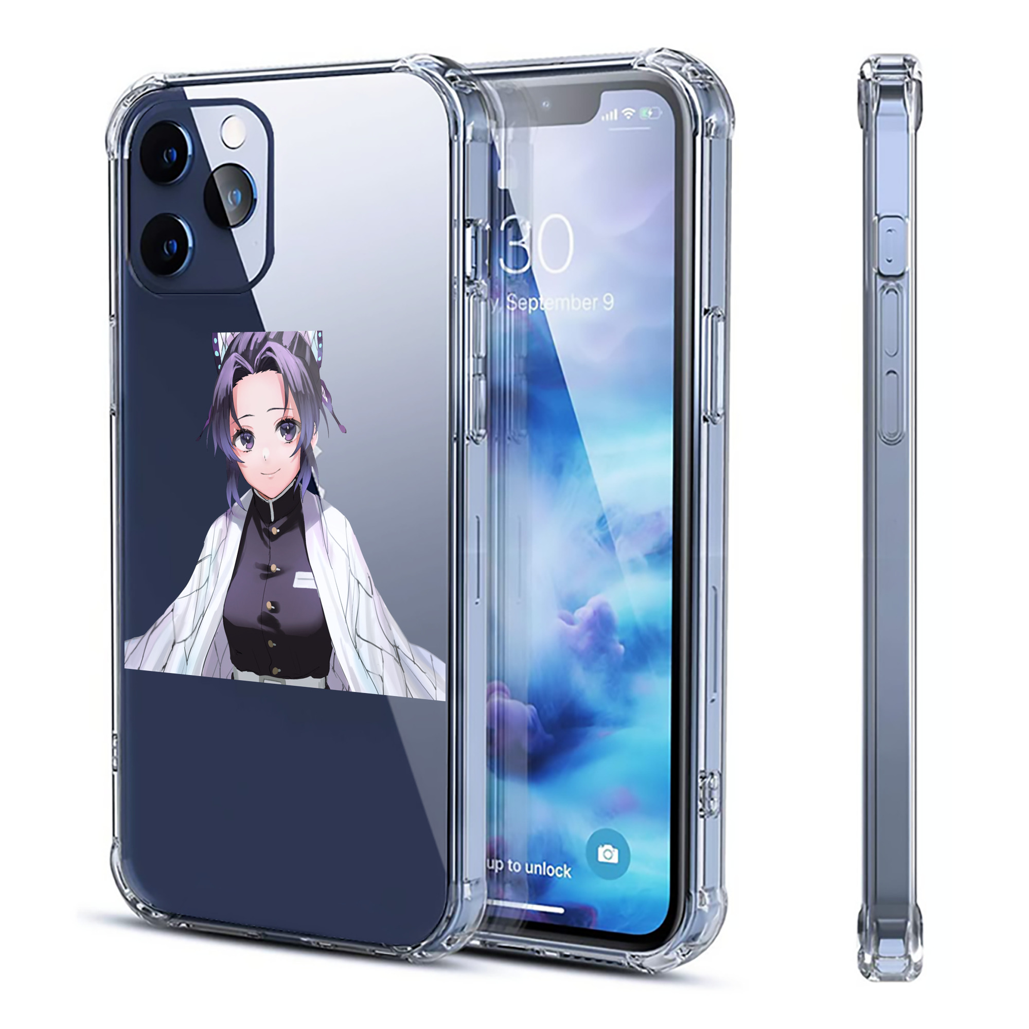 （画像用） 鬼滅の刃（きめつのやいば）蟲柱-胡蝶 しのぶ／こちょう しのぶ Kochou Shinobu 【iPhone 12シリーズ対応】透明スマホケース（クリアソフトケース）